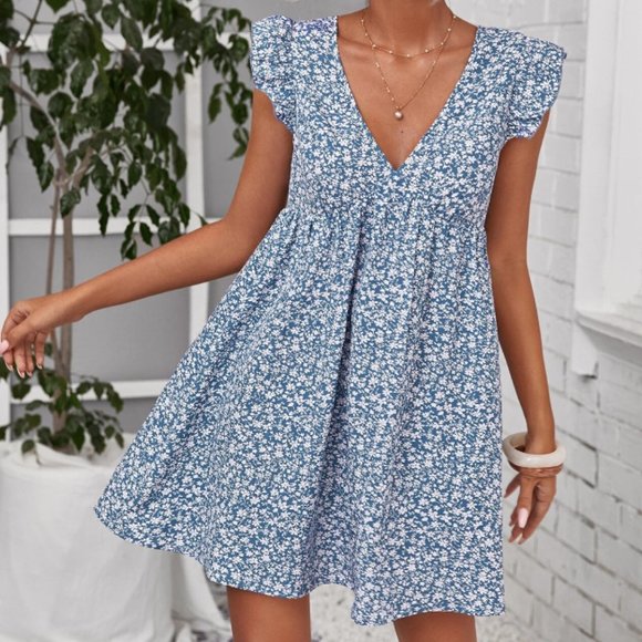 Ruffle Armhole Floral Dress - Picture 3 of 3